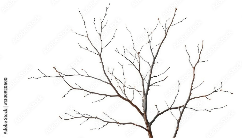 Intricate, bare branches isolated against a pure white backdrop, illustration, stark Intricate, bare branches isolated against a pure white backdrop, illustration, stark