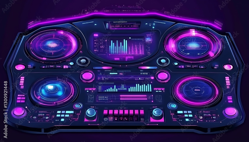 Fototapeta premium Futuristic Electronic Sound Mixer for Audio Production