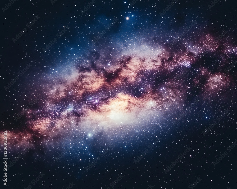Naklejka premium Galactic Space View Cosmic Dust & Celestial Wonders