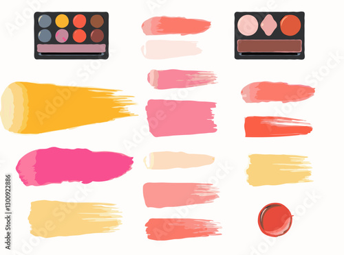 Colorful Makeup Palette Swatches Vector Background