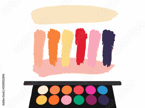 Colorful Makeup Palette Swatches Vector Background