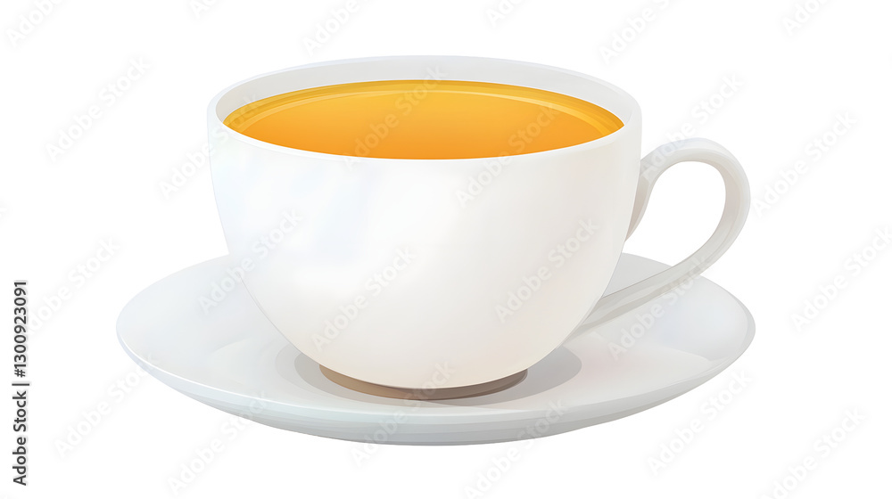 Elegant 3D rendering of a warm amber colored cup of tea served in a delicate ceramic cup with a matching saucer The image has a transparent background and is presented in a cutout format Elegant 3D rendering of a warm amber colored cup of tea served in a delicate ceramic cup with a matching saucer The image has a transparent background and is presented in a cutout format