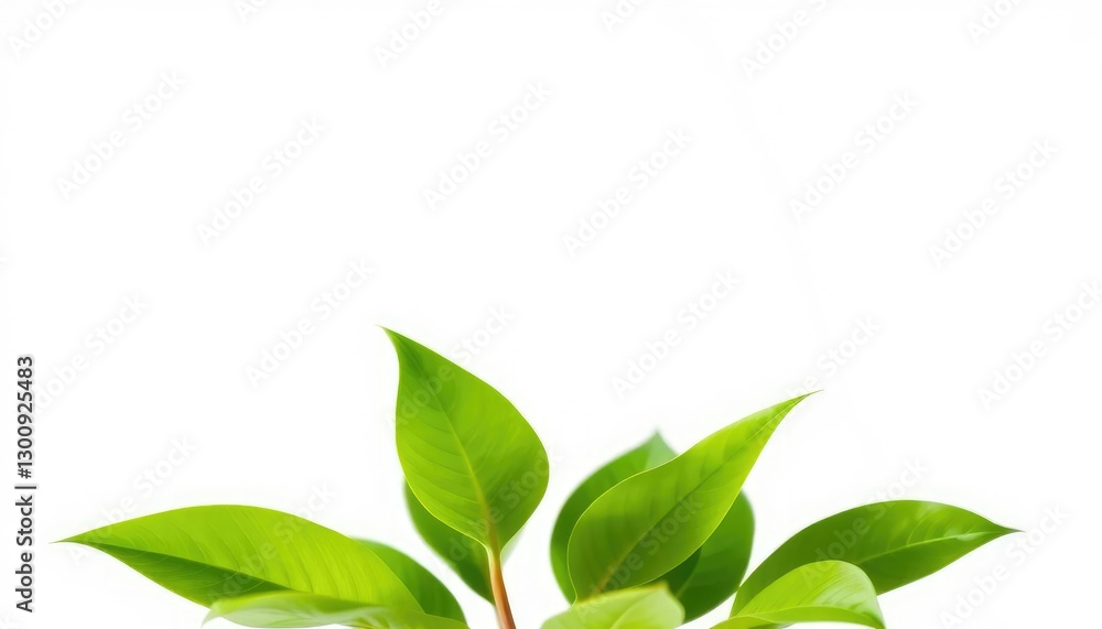 Single vibrant green plant, isolated on pure white, flora, photography Single vibrant green plant, isolated on pure white, flora, photography