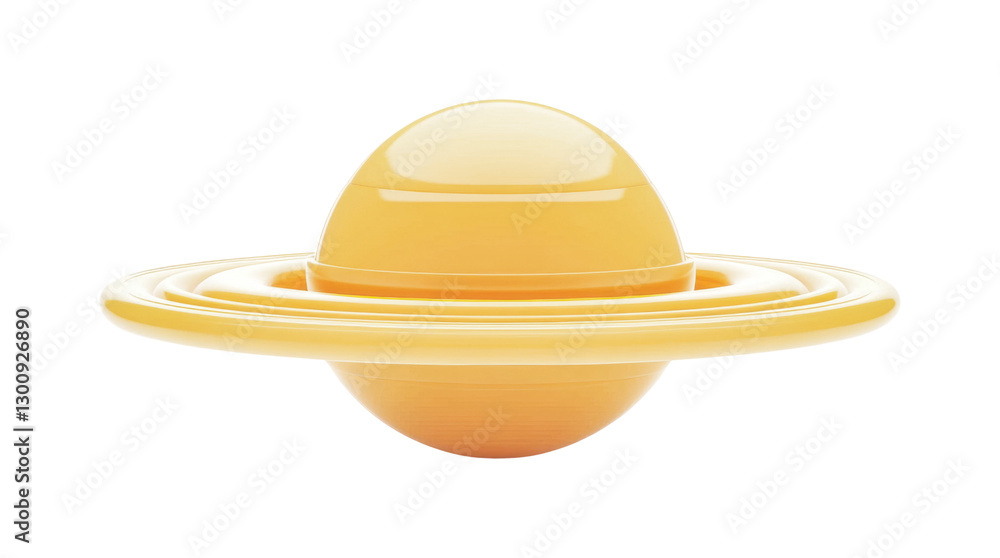 Bright yellow planet with rings floating in space ideal for educational purposes and creative design projects, cut out Bright yellow planet with rings floating in space ideal for educational purposes and creative design projects, cut out