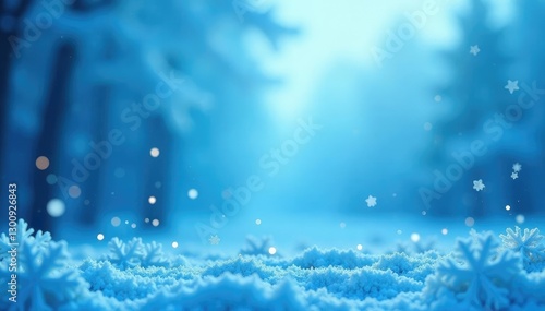 Wallpaper Mural Soft blue foggy sky with snowflakes and bokeh effect, Winter Wonder, Icy Hues, Abstract Blue Christmas Background Bokeh Snow Torontodigital.ca