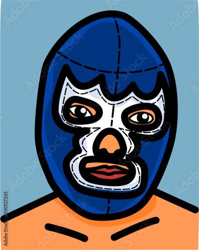 Illustration of a head of luchador