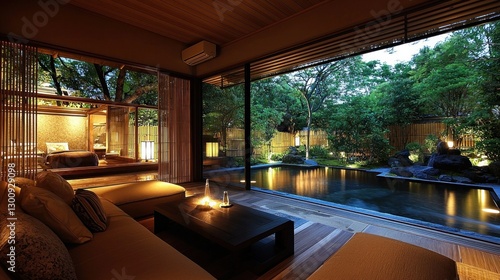 Japanese Relaxation Room with Garden View Pool photo