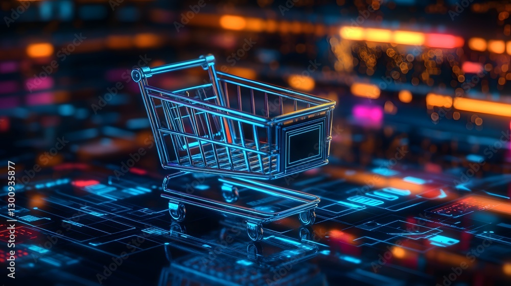 shopping cart on digital interface shopping cart on digital interface