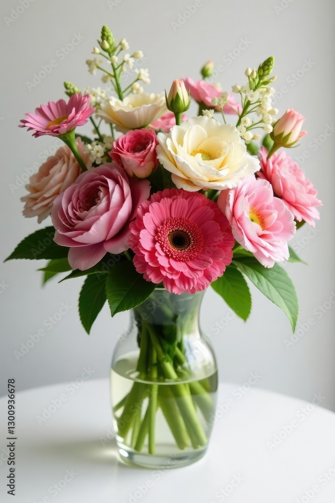 Fresh bouquet of mixed flowers in a elegant vase, arrangement, bouquets Fresh bouquet of mixed flowers in a elegant vase, arrangement, bouquets