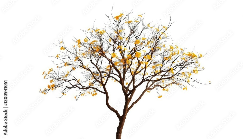 Single deciduous tree, stark branches against pure white, image, natural Single deciduous tree, stark branches against pure white, image, natural
