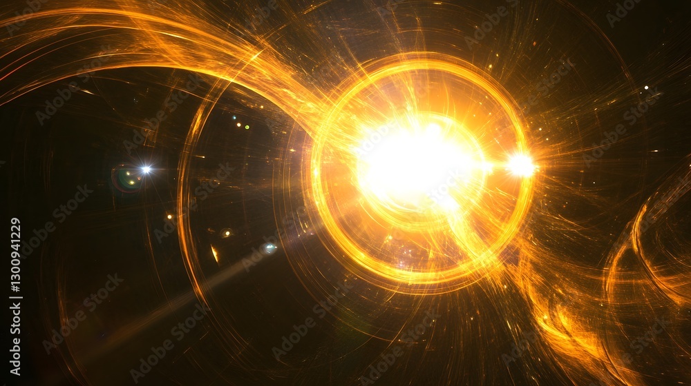 Obraz premium golden energy burst abstract background
