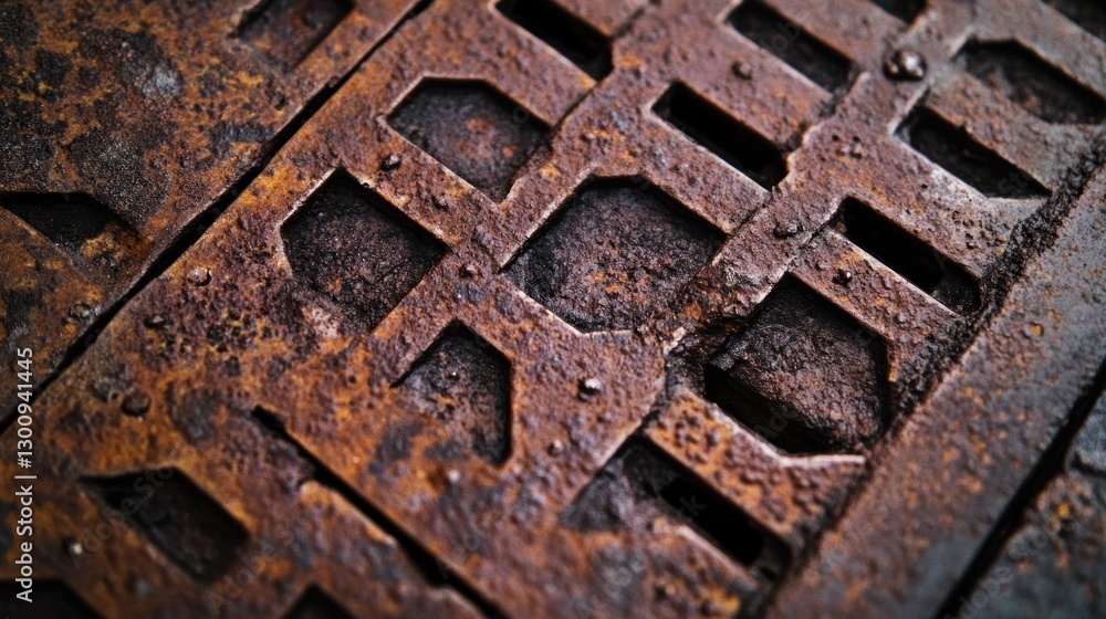 Rusted metal grid pattern, close-up view of aged rusty grate. Rusted metal grid pattern, close-up view of aged rusty grate.
