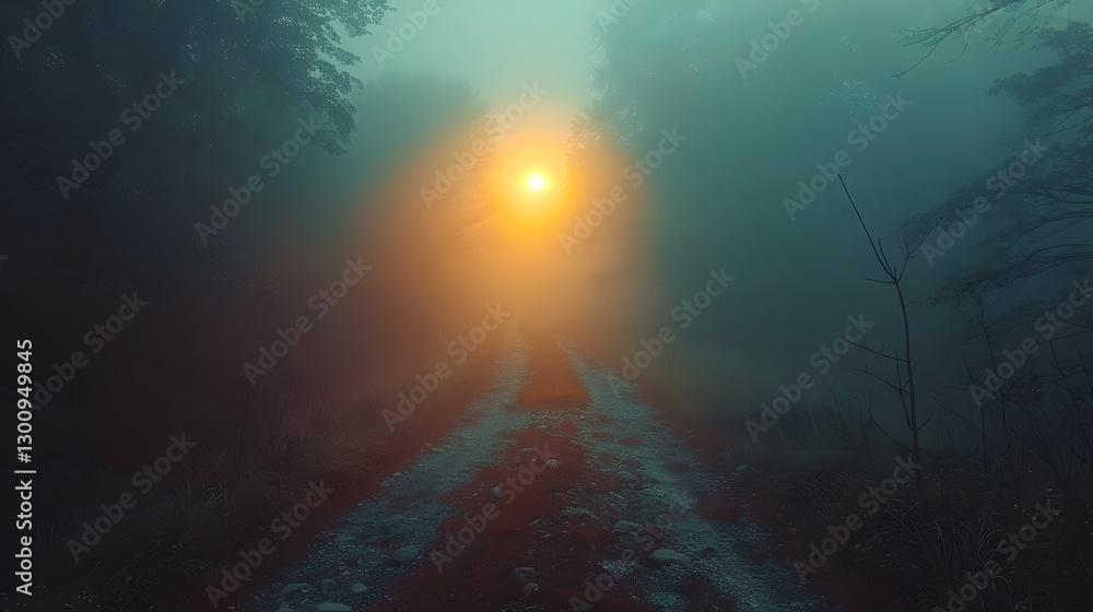 Fototapeta premium Majestic Mountainscape at Dusk Captures Serene Wilderness Solitude