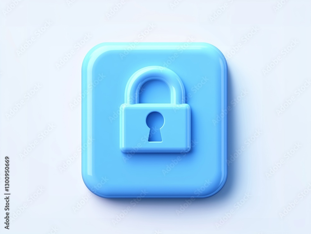 Glossy blue padlock with keyhole on light background. Glossy blue padlock with keyhole on light background.