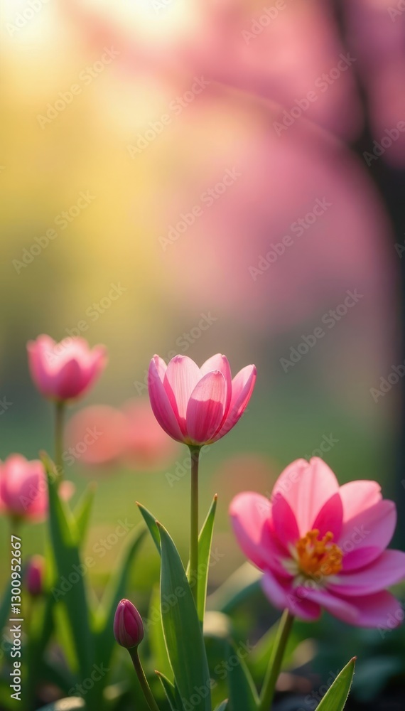 Blurred spring floral bokeh, asymmetrical spring bloom, image, wallpaper Blurred spring floral bokeh, asymmetrical spring bloom, image, wallpaper