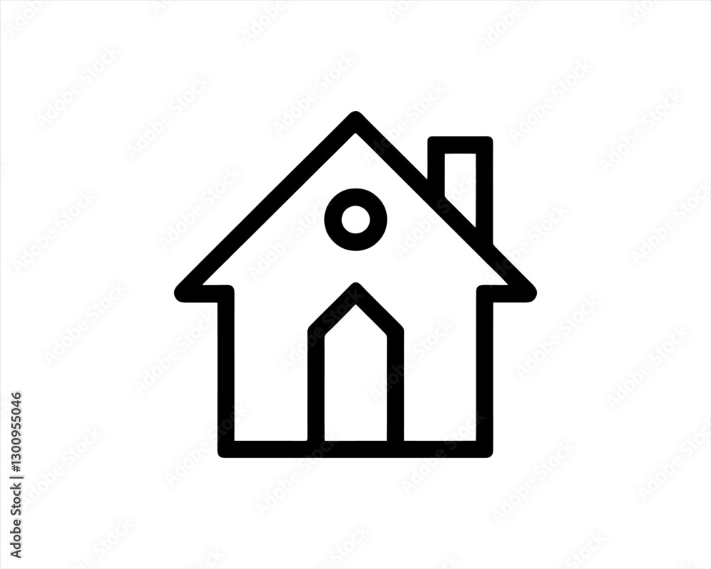 Home icon outline vector template. House line icon symbol. Thin line house logo icon. Home icon outline vector template. House line icon symbol. Thin line house logo icon.
