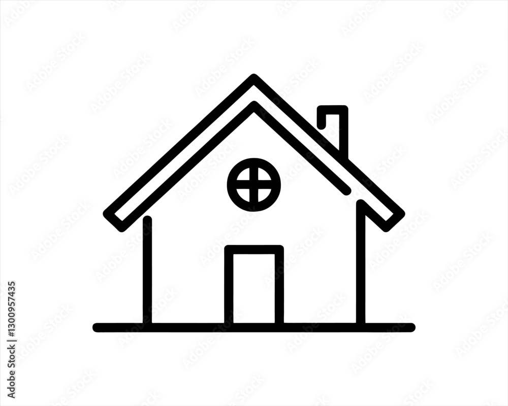 Home icon outline vector template. House line icon symbol. Thin line house logo icon. Home icon outline vector template. House line icon symbol. Thin line house logo icon.