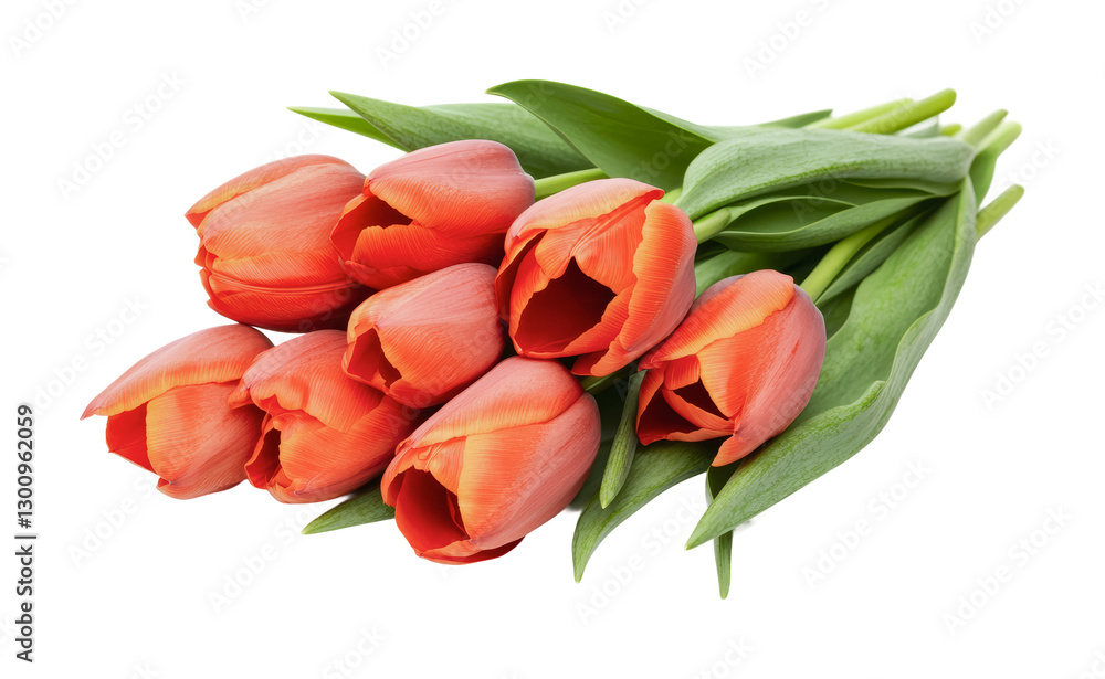 Bright orange tulips arranged gracefully for spring decoration or floral gifting in a clean background, cut out Bright orange tulips arranged gracefully for spring decoration or floral gifting in a clean background, cut out