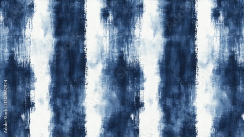 A seamless pattern of tie-dye stripes in indigo blue, creating an abstract and modern feel with each stripe blending seamlessly into the next