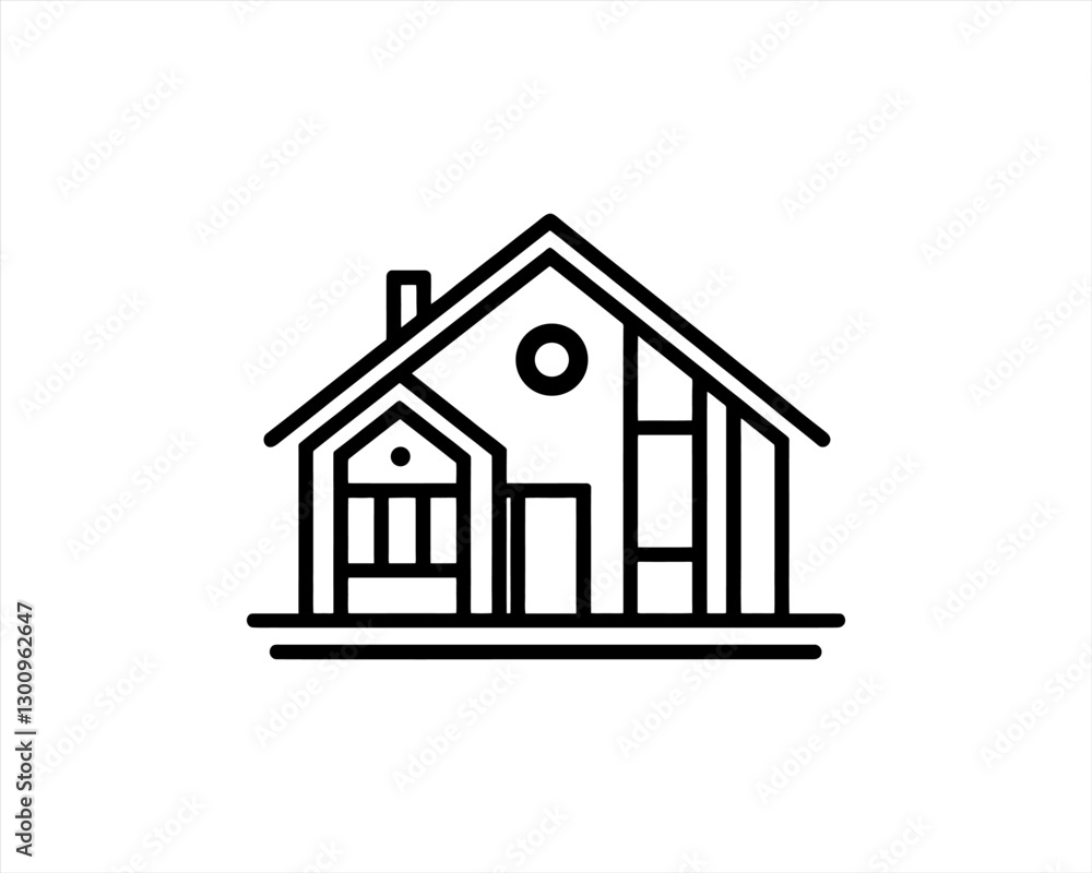 Home icon outline vector template. House line icon symbol. Thin line house logo icon. Home icon outline vector template. House line icon symbol. Thin line house logo icon.