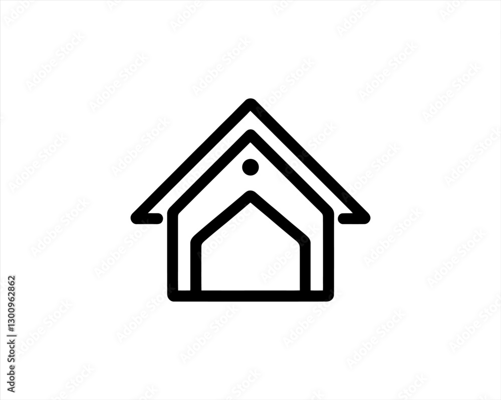 Home icon outline vector template. House line icon symbol. Thin line house logo icon. Home icon outline vector template. House line icon symbol. Thin line house logo icon.