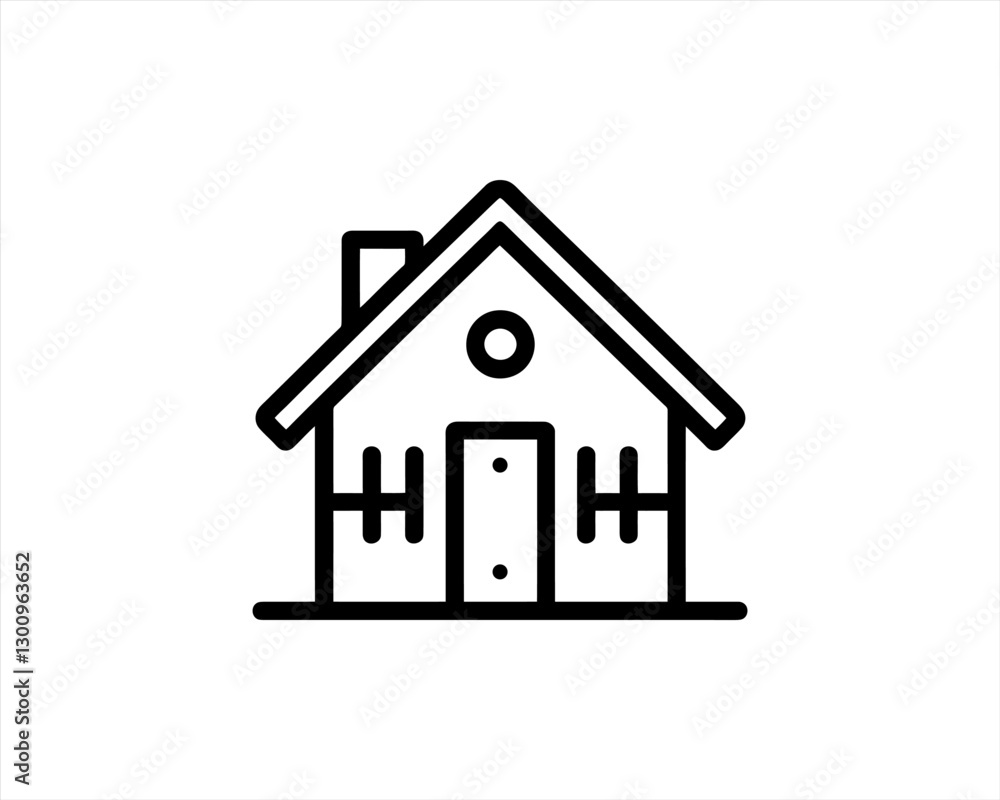 Home icon outline vector template. House line icon symbol. Thin line house logo icon. Home icon outline vector template. House line icon symbol. Thin line house logo icon.