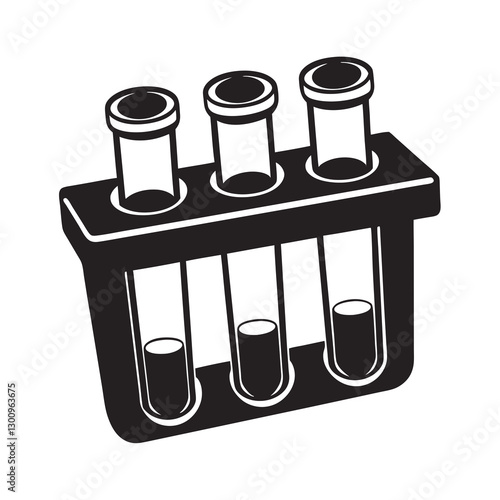 Test tube rack with three test tubes