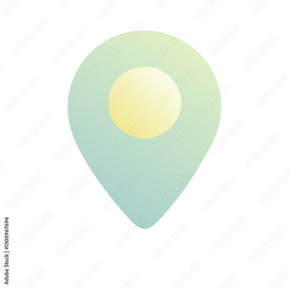 Soft gradient PIN location icon with pastel colors on a transparent background Soft gradient PIN location icon with pastel colors on a transparent background
