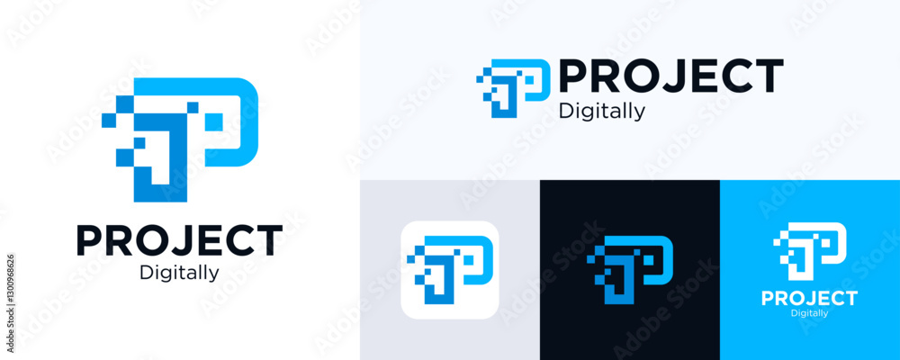 Letter P digital logo design, Simple modern icon P for identity sign symbol, Vector P pixel logo illustration, Initial P for identity logo, Usable for technology, Digital marketing or other business. Letter P digital logo design, Simple modern icon P for identity sign symbol, Vector P pixel logo illustration, Initial P for identity logo, Usable for technology, Digital marketing or other business.