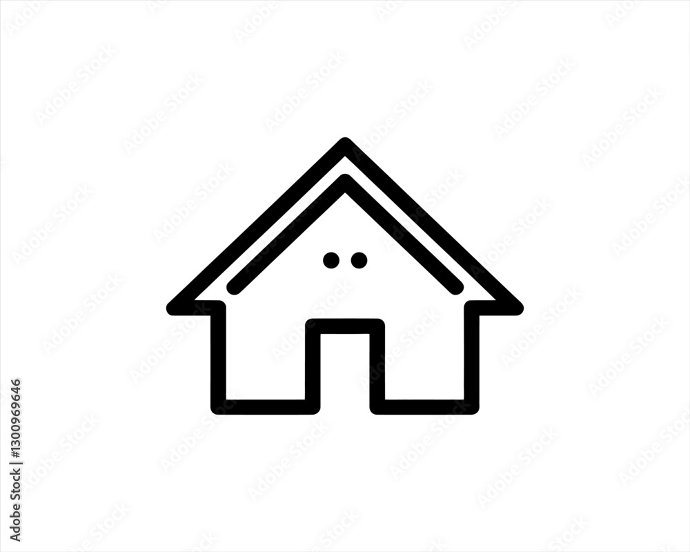 Home icon outline vector template. House line icon symbol. Thin line house logo icon. Home icon outline vector template. House line icon symbol. Thin line house logo icon.
