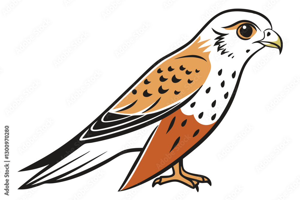 Fototapeta premium Detailed American Kestrel Vector Art Design for Wildlife Lovers
