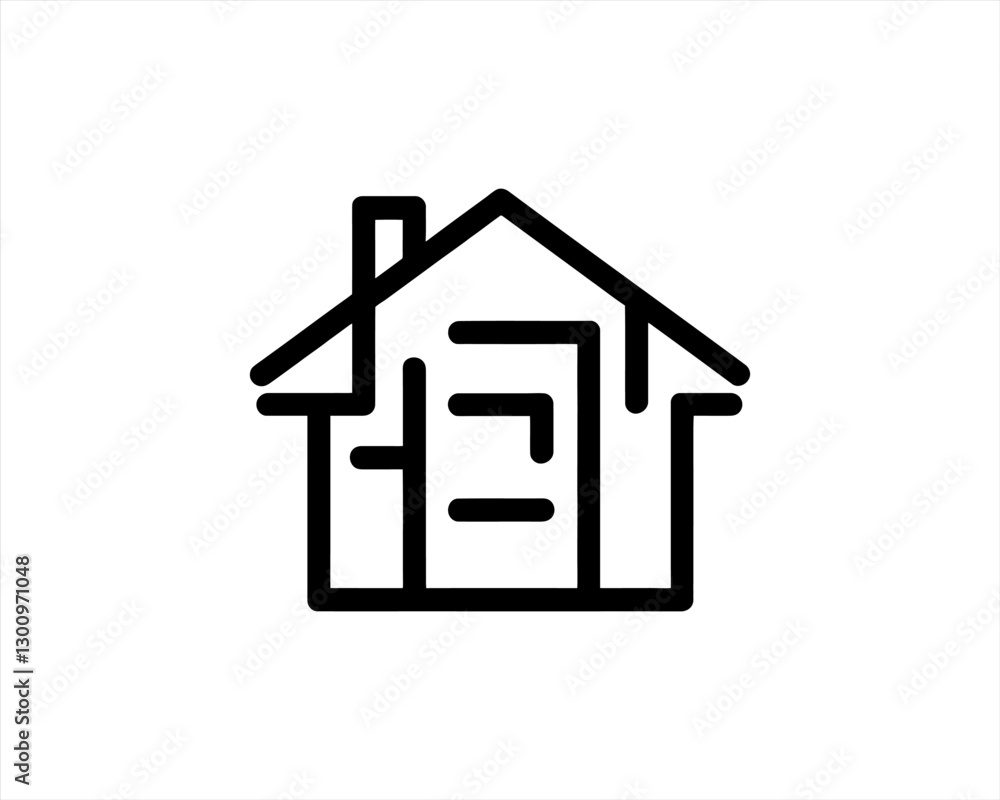 Home icon outline vector template. House line icon symbol. Thin line house logo icon. Home icon outline vector template. House line icon symbol. Thin line house logo icon.