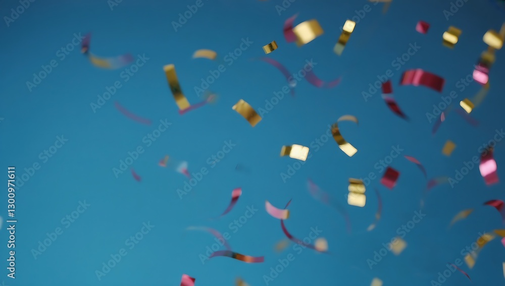 Golden and pink confetti falling Golden and pink confetti falling