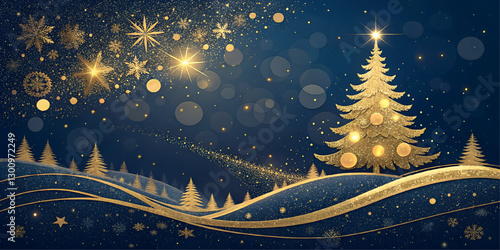 Christmas background with christmas tree.