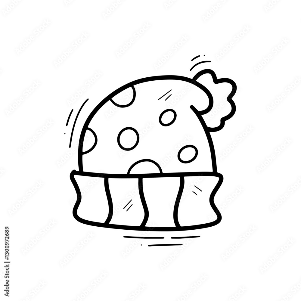 Hand Drawn Winter Hat Illustration. Doodle Vector. Isolated on White Background - EPS 10 Vector Hand Drawn Winter Hat Illustration. Doodle Vector. Isolated on White Background - EPS 10 Vector