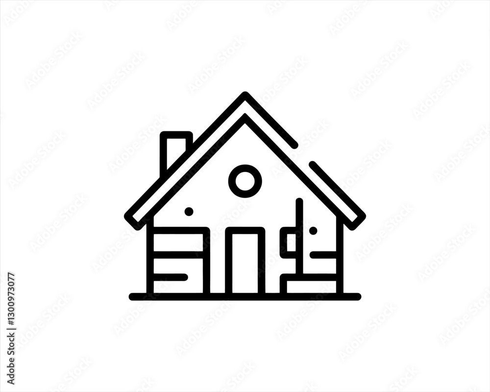 Home icon outline vector template. House line icon symbol. Thin line house logo icon. Home icon outline vector template. House line icon symbol. Thin line house logo icon.