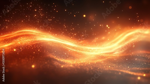 Glowing orange wave, dark background