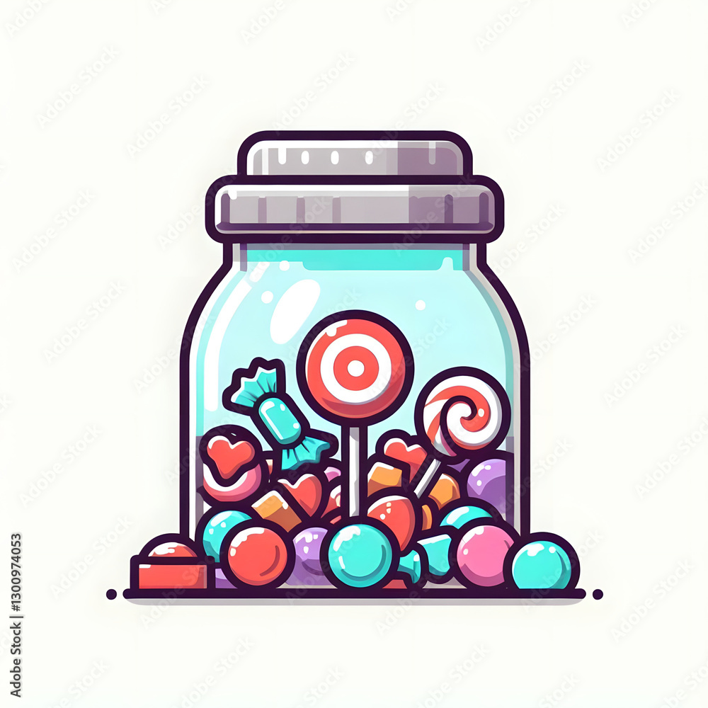 Obraz premium 유리병 캔디 아이콘