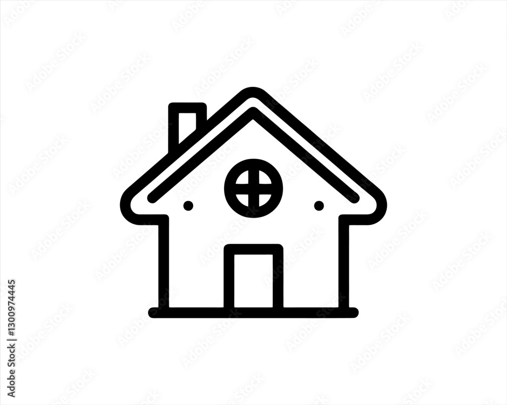 Home icon outline vector template. House line icon symbol. Thin line house logo icon. Home icon outline vector template. House line icon symbol. Thin line house logo icon.