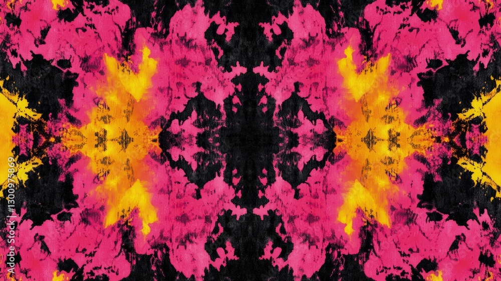 abstract background with tie-dye patterns in vibrant pink and yellow hues, resembling the splatter of paint on black fabric. The colors should blend seamlessly to create a dynamic visual effect abstract background with tie-dye patterns in vibrant pink and yellow hues, resembling the splatter of paint on black fabric. The colors should blend seamlessly to create a dynamic visual effect