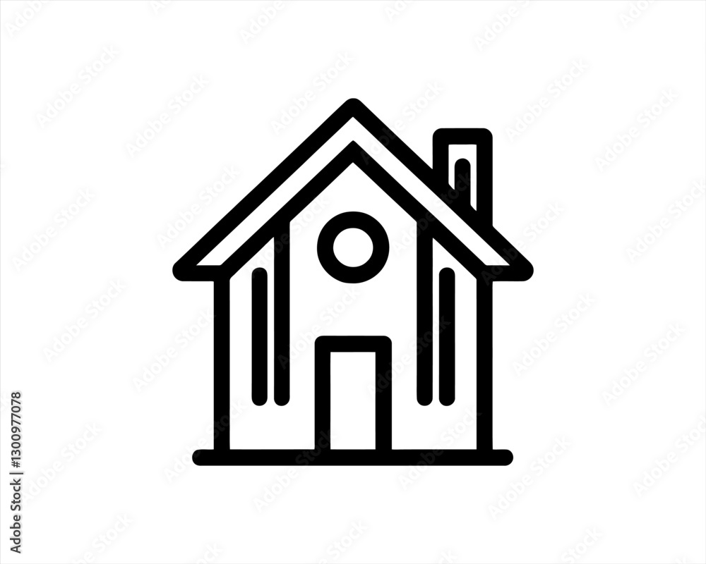 Home icon outline vector template. House line icon symbol. Thin line house logo icon. Home icon outline vector template. House line icon symbol. Thin line house logo icon.