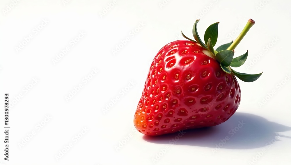 Realistic digital painting of a ripe strawberry on a white background, juicy, digital painting Realistic digital painting of a ripe strawberry on a white background, juicy, digital painting