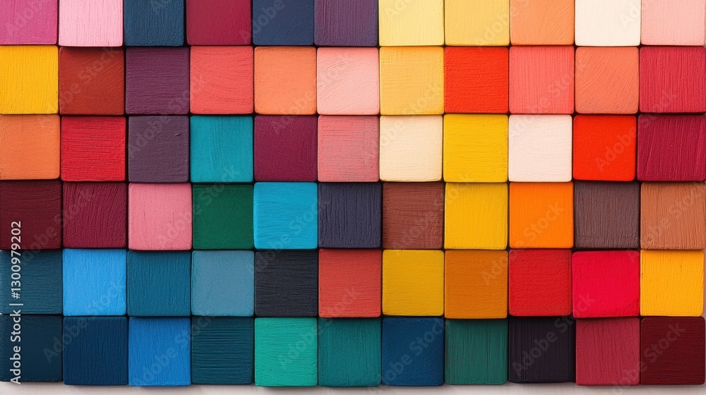 Vibrant Geometric Mosaic of Colorful Notes in Neat Arrangement Vibrant Geometric Mosaic of Colorful Notes in Neat Arrangement