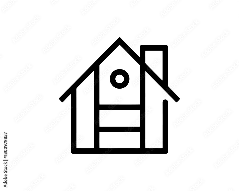 Home icon outline vector template. House line icon symbol. Thin line house logo icon. Home icon outline vector template. House line icon symbol. Thin line house logo icon.