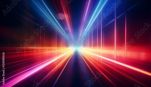 Light Speed motion background neon light. neon light lines background