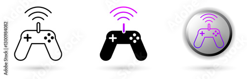 Metaverse Online Games modern icons represent the virtual world and future digital technology, various outline, solid and glossy effect styles, ideal for NFT, games, presentations etc.