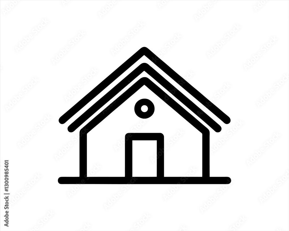 Home icon outline vector template. House line icon symbol. Thin line house logo icon. Home icon outline vector template. House line icon symbol. Thin line house logo icon.