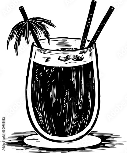 Refreshing cocktail recipe home bar illustration tropical vibe close-up beverage trends