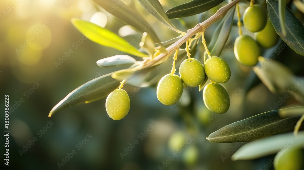 Plump, glossy olives dangle from a slender branch, their deep green and purple hues glowing under the soft sunlight. Plump, glossy olives dangle from a slender branch, their deep green and purple hues glowing under the soft sunlight.