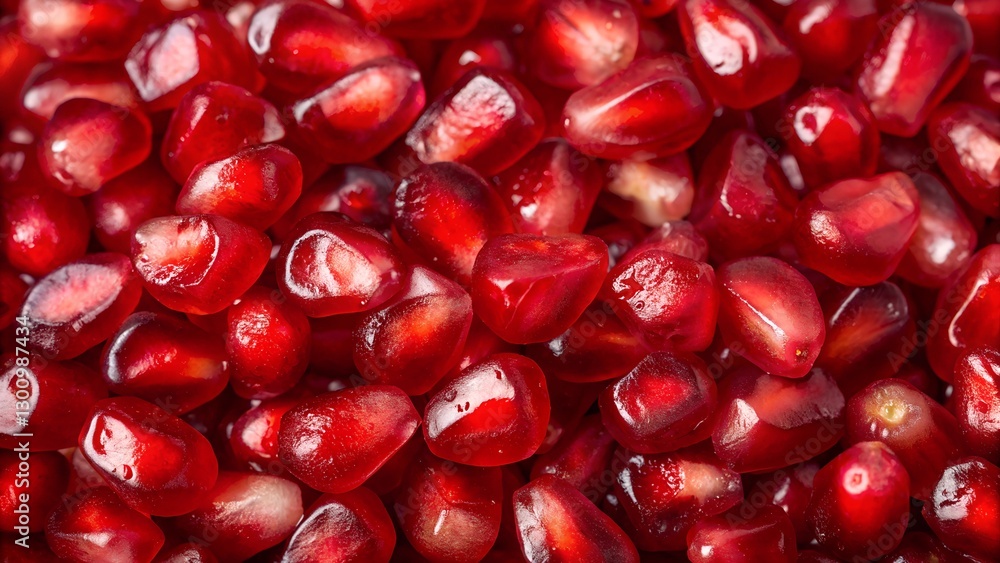 Close-up of fresh pomegranate seeds with vibrant color. A macro shot of fresh, juicy pomegranate seeds showcasing their deep red color and glossy texture. A healthy and antioxidant-rich superfood Close-up of fresh pomegranate seeds with vibrant color. A macro shot of fresh, juicy pomegranate seeds showcasing their deep red color and glossy texture. A healthy and antioxidant-rich superfood